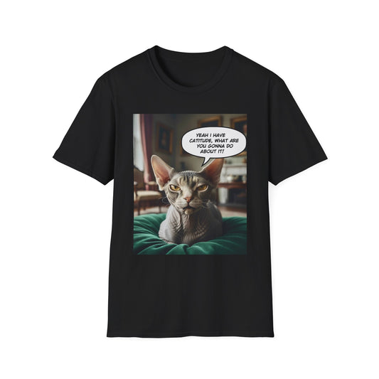 Cat with Catitude T-Shirt — Funny Cat Lover Tee
