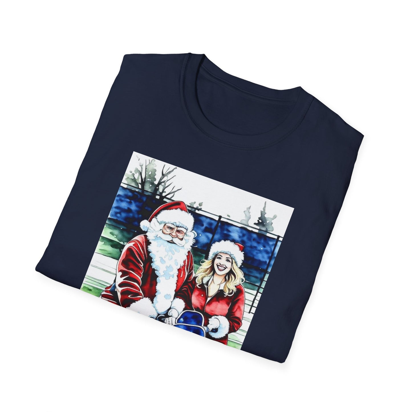 Santa Family Pickleball Portrait T-Shirt