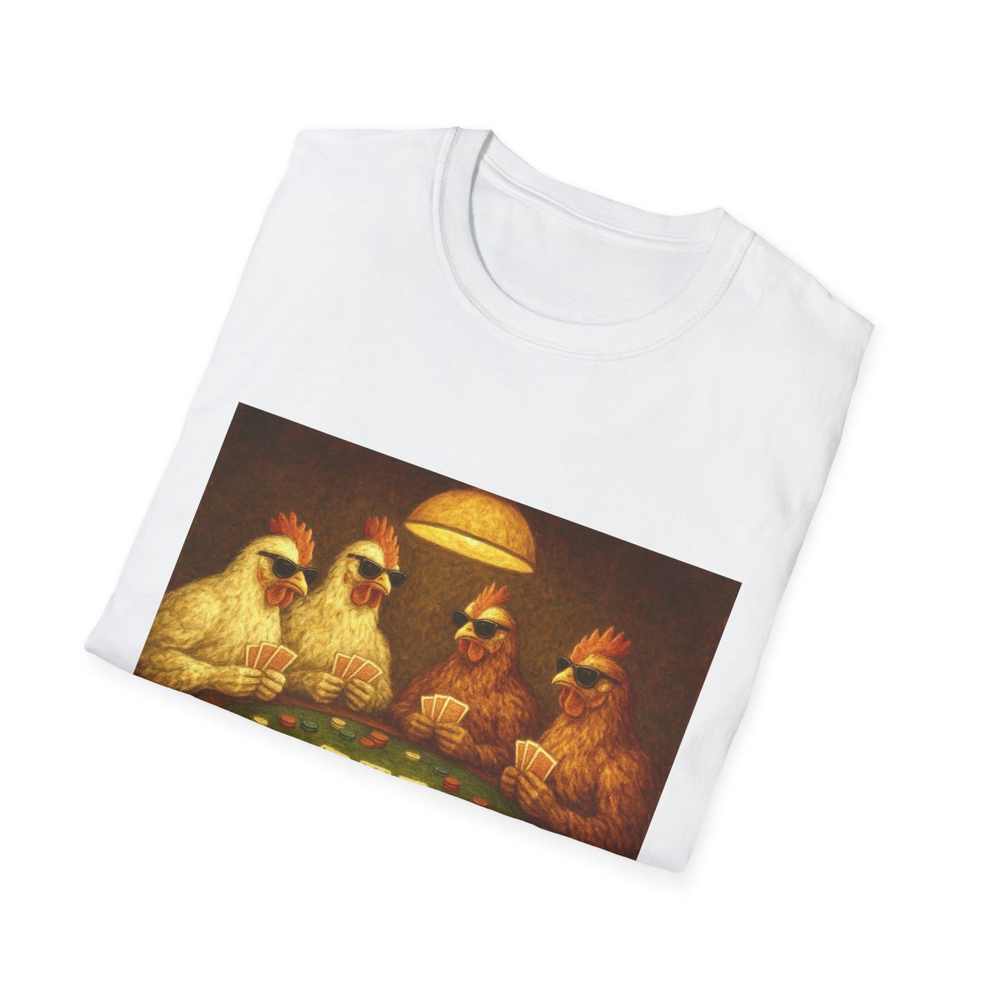Funny Shady Chickens Poker Unisex T-Shirt