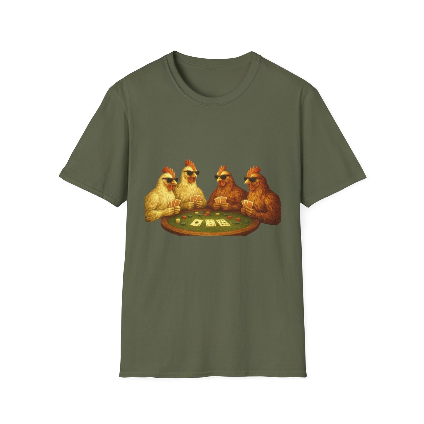Funny Shady Chickens Poker Tee