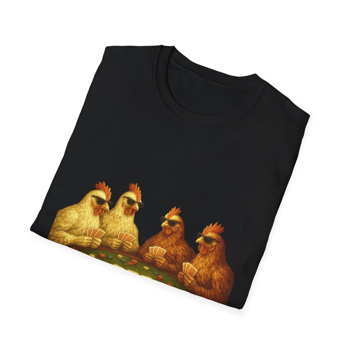 Funny Shady Chickens Poker Tee