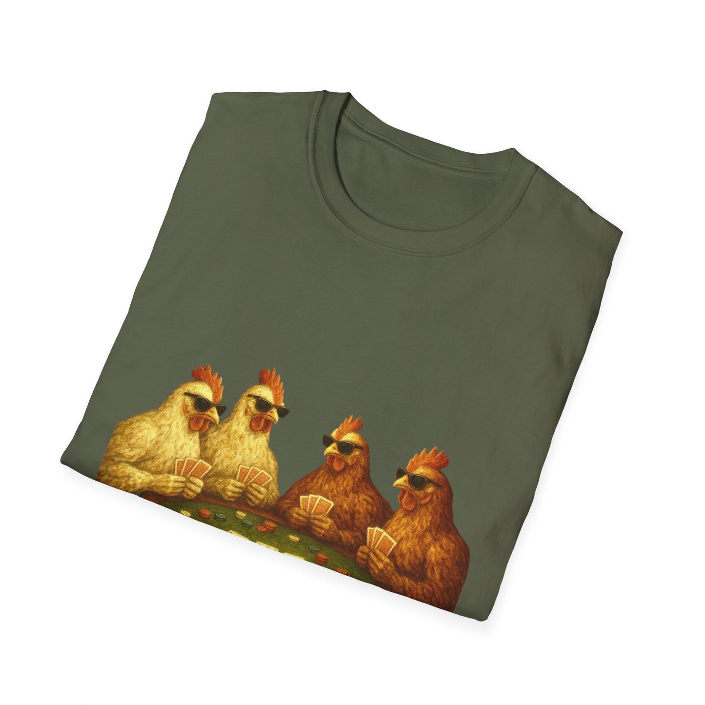 Funny Shady Chickens Poker Tee
