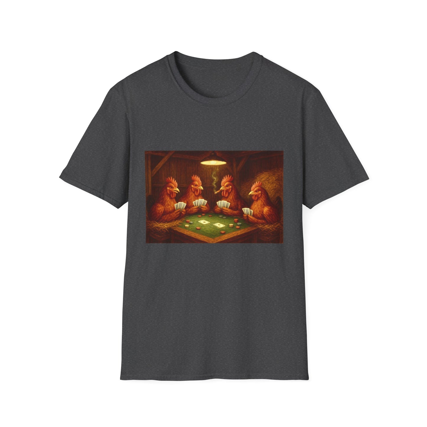 Red Chickens Playing Poker Tee