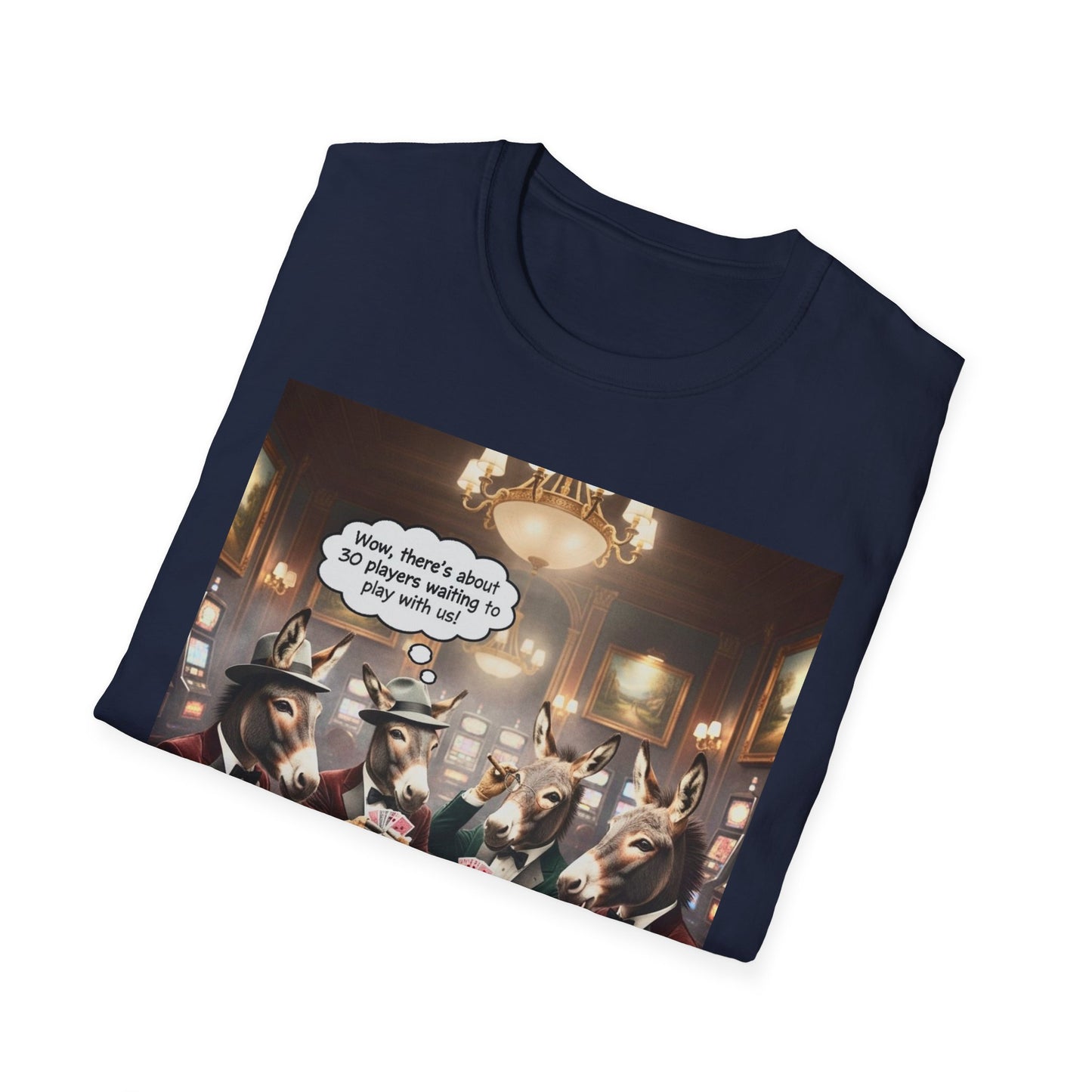 Donkeys Playing Poker T-Shirt — Funny Animal Poker Tee for Game Nights