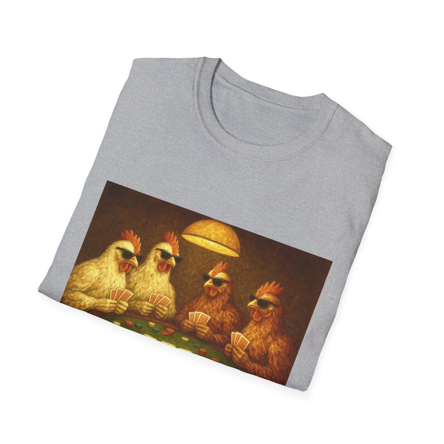 Funny Shady Chickens Poker Unisex T-Shirt