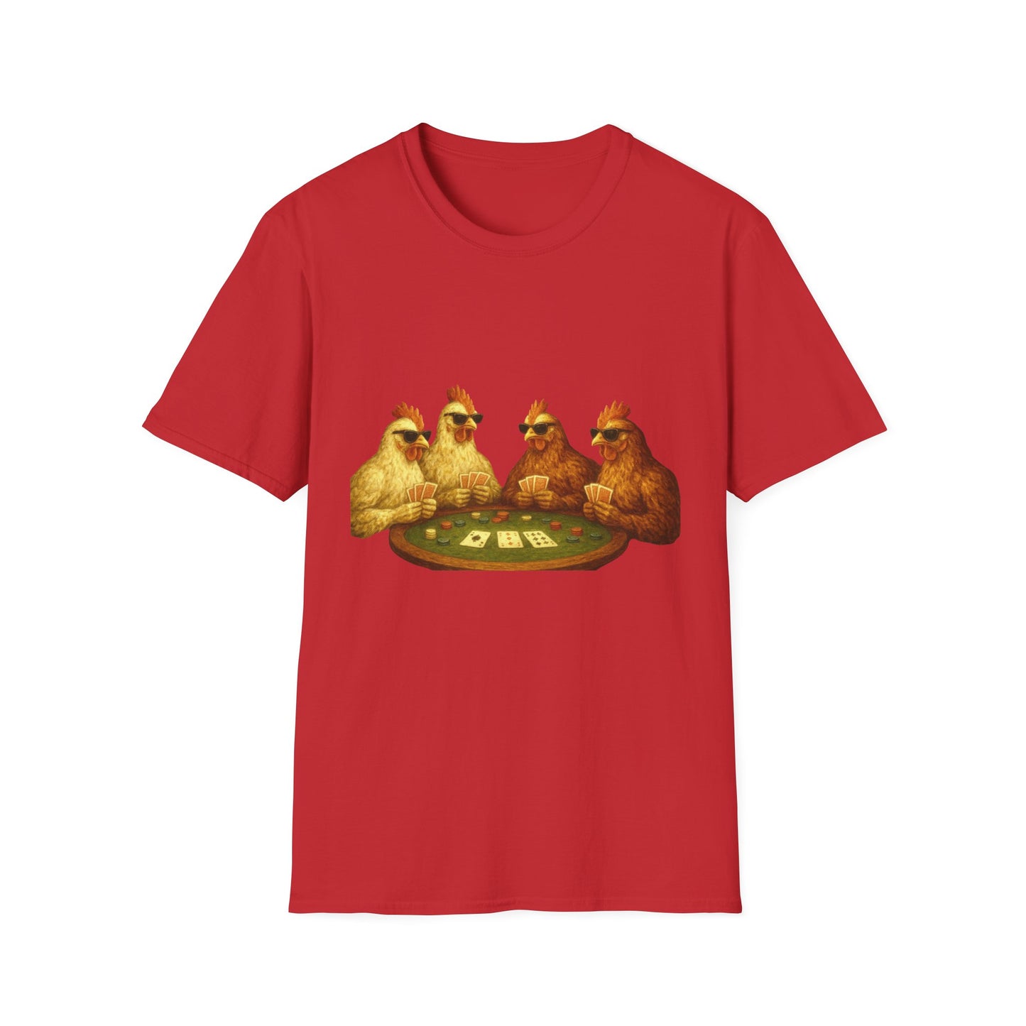 Funny Shady Chickens Poker Tee