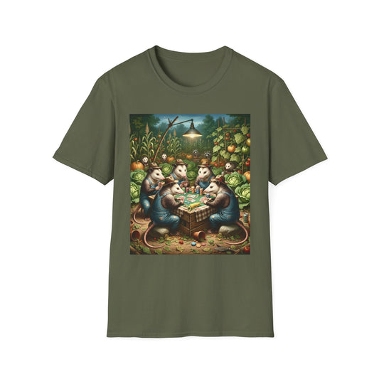 Opossums Playing Poker T-Shirt — Funny Animal Card Game Tee