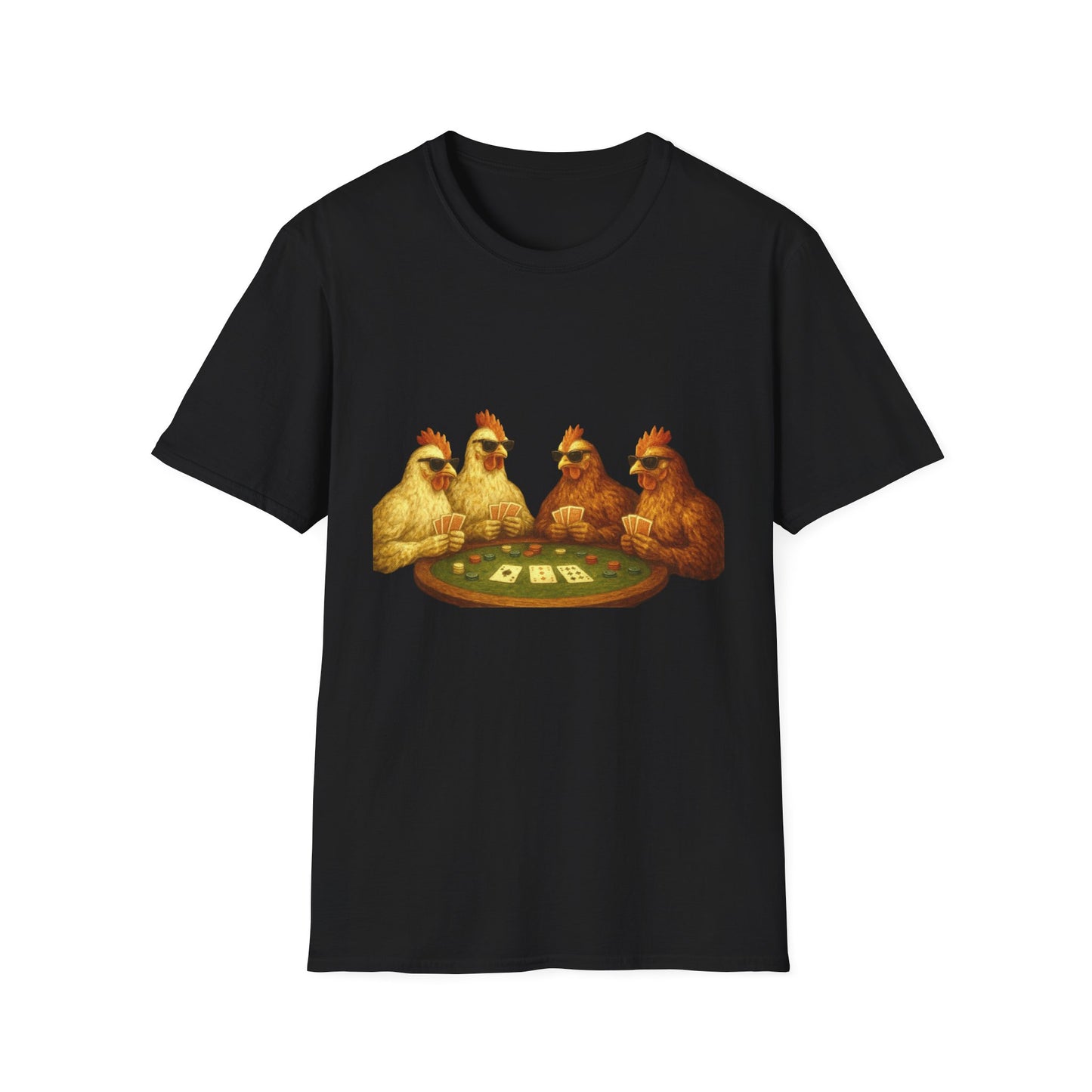 Funny Shady Chickens Poker Tee