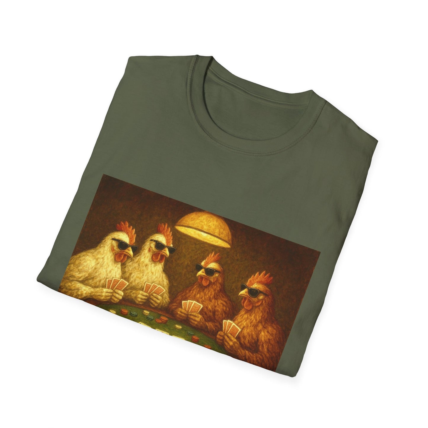 Funny Shady Chickens Poker Unisex T-Shirt