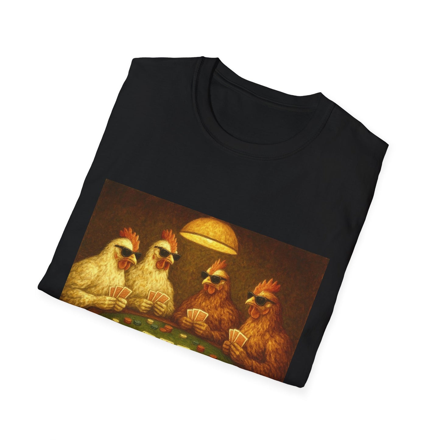 Funny Shady Chickens Poker Unisex T-Shirt