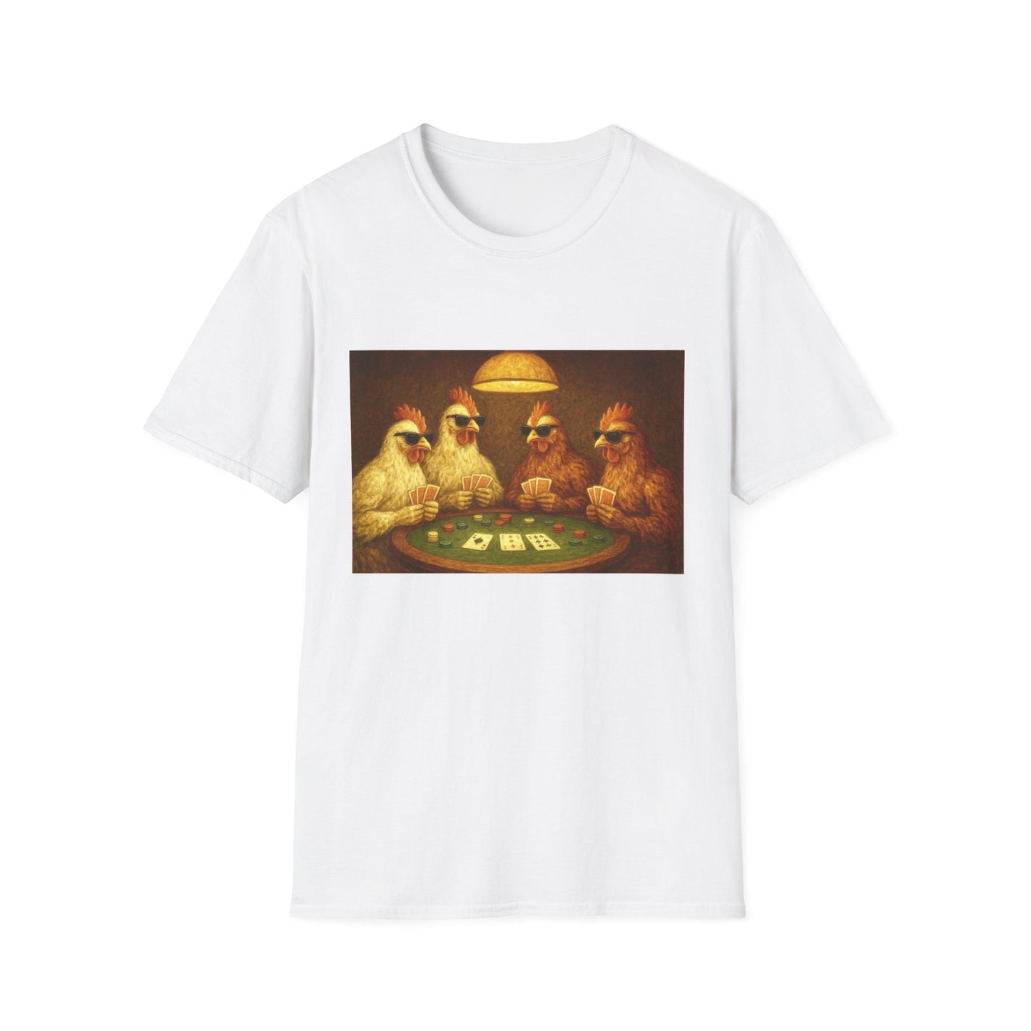 Funny Shady Chickens Poker Unisex T-Shirt