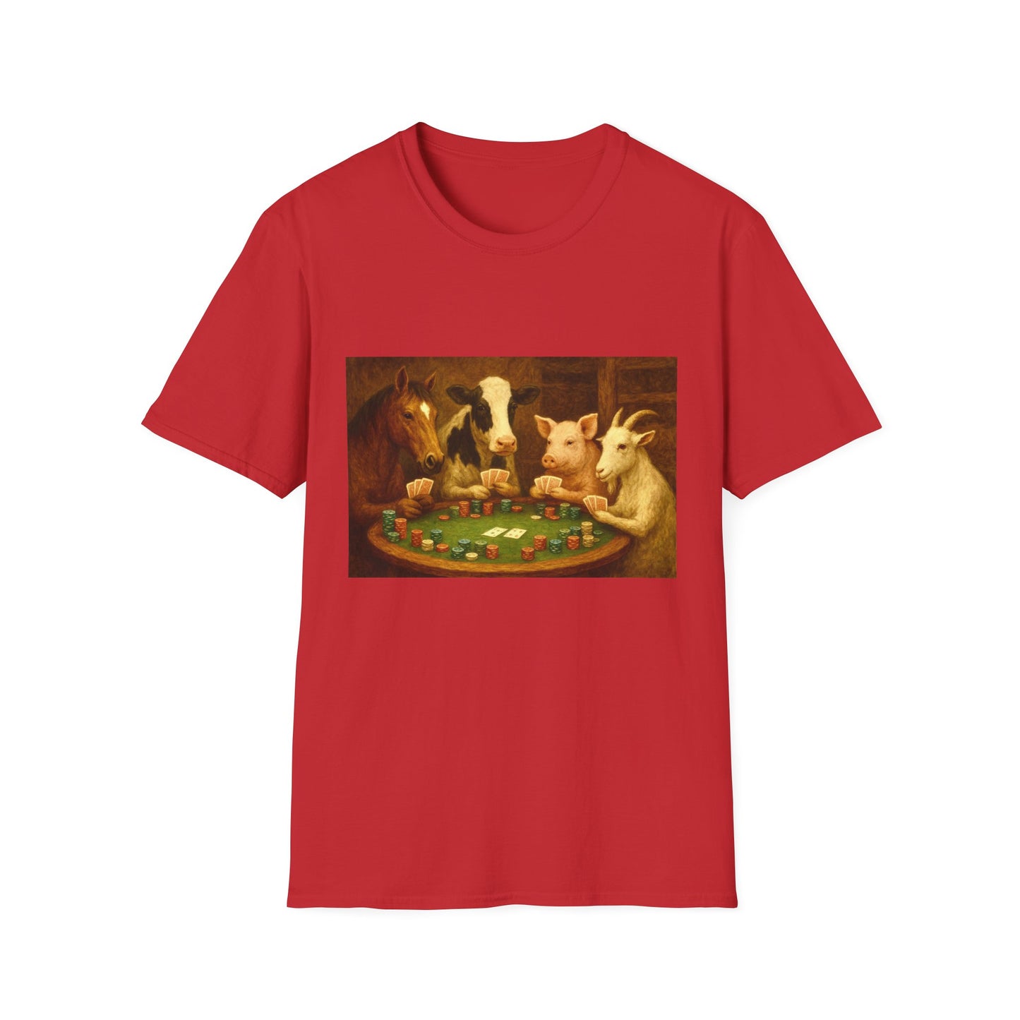 Farm Animal Playing Poker Tee