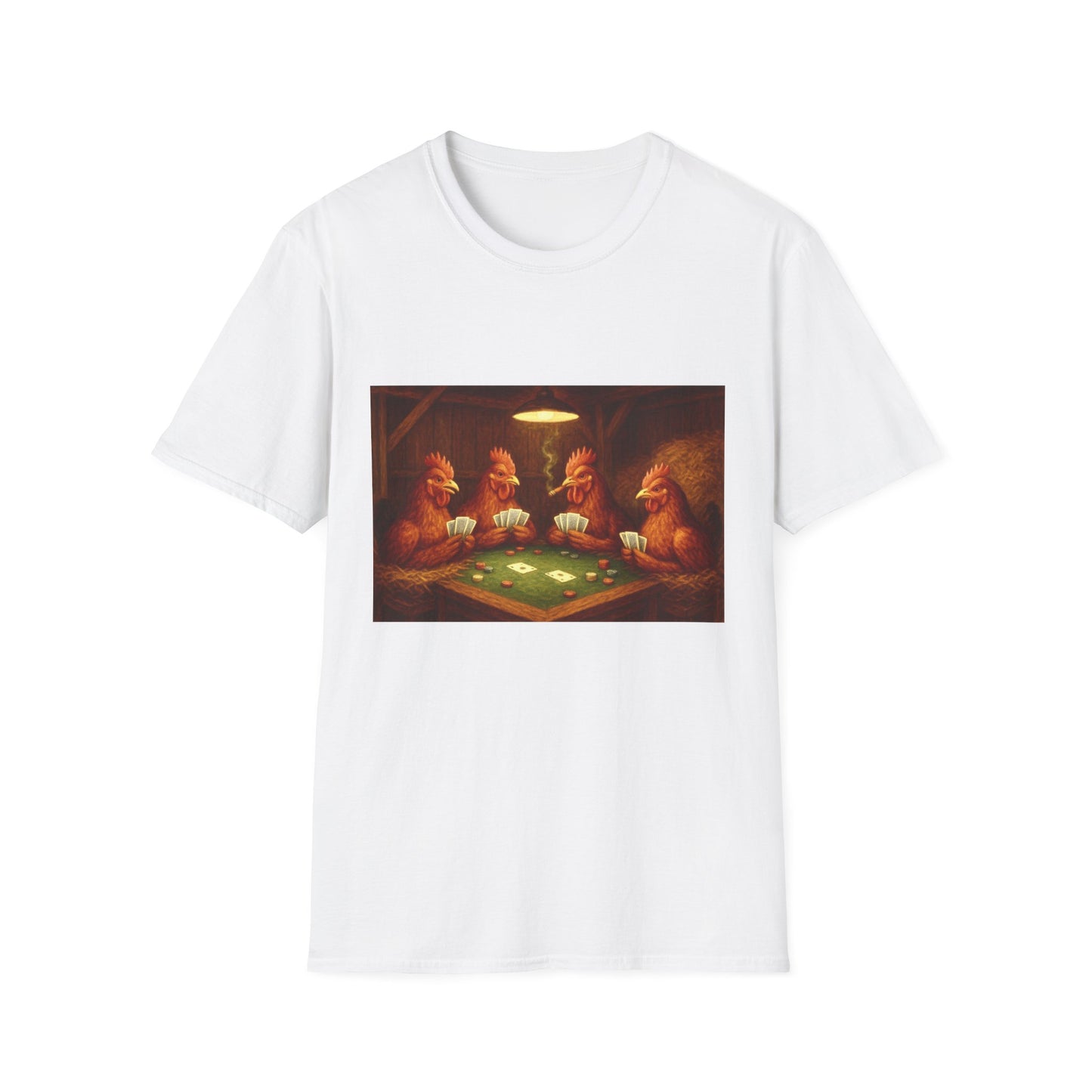 Red Chickens Playing Poker Tee