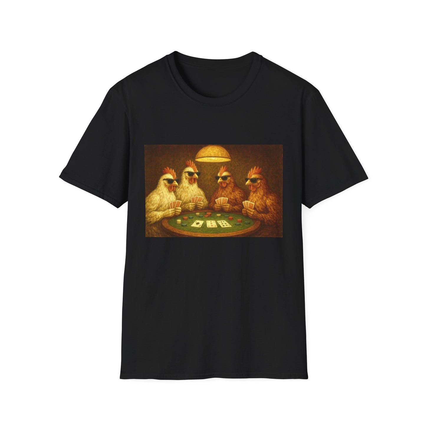 Funny Shady Chickens Poker Unisex T-Shirt