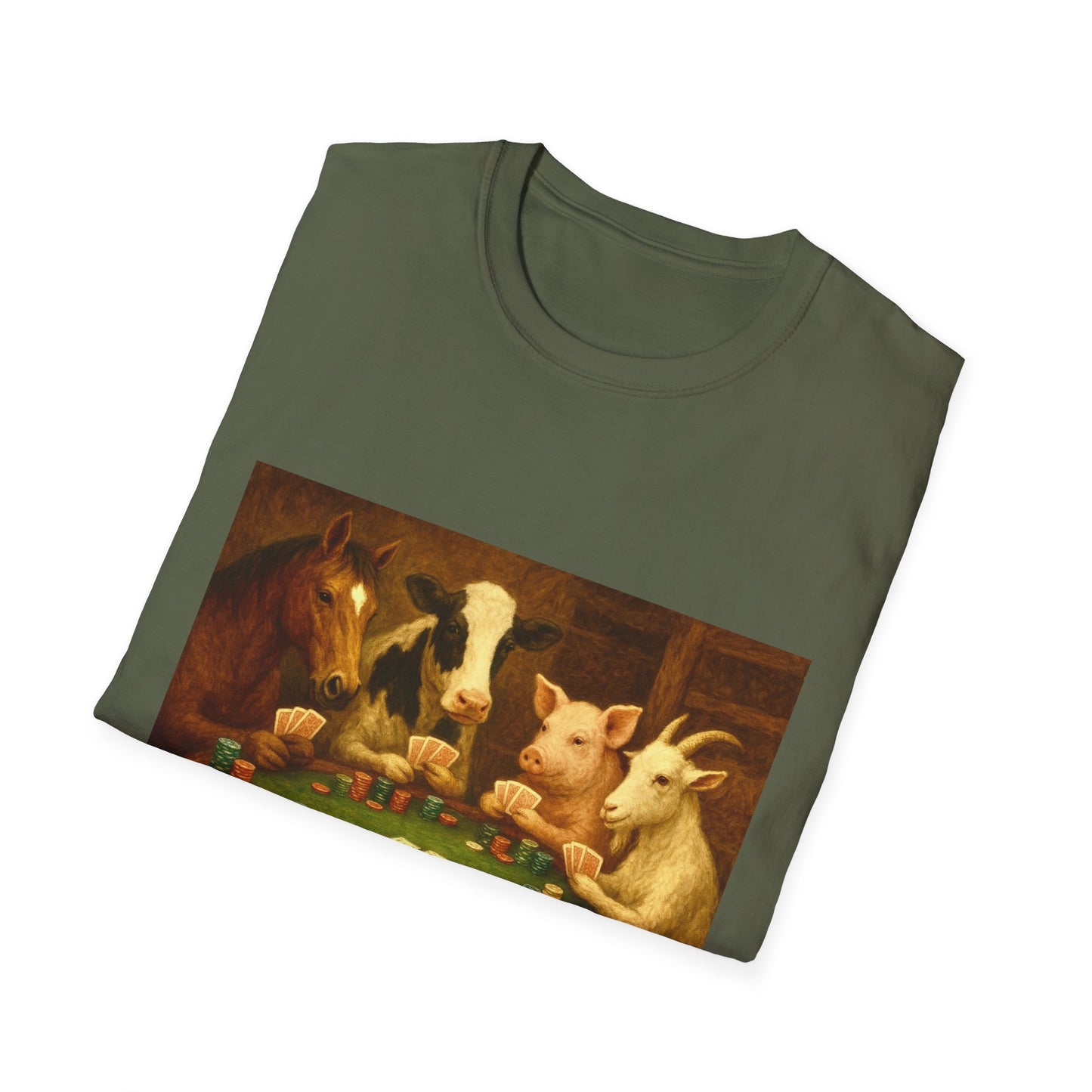 Farm Animal Playing Poker Tee