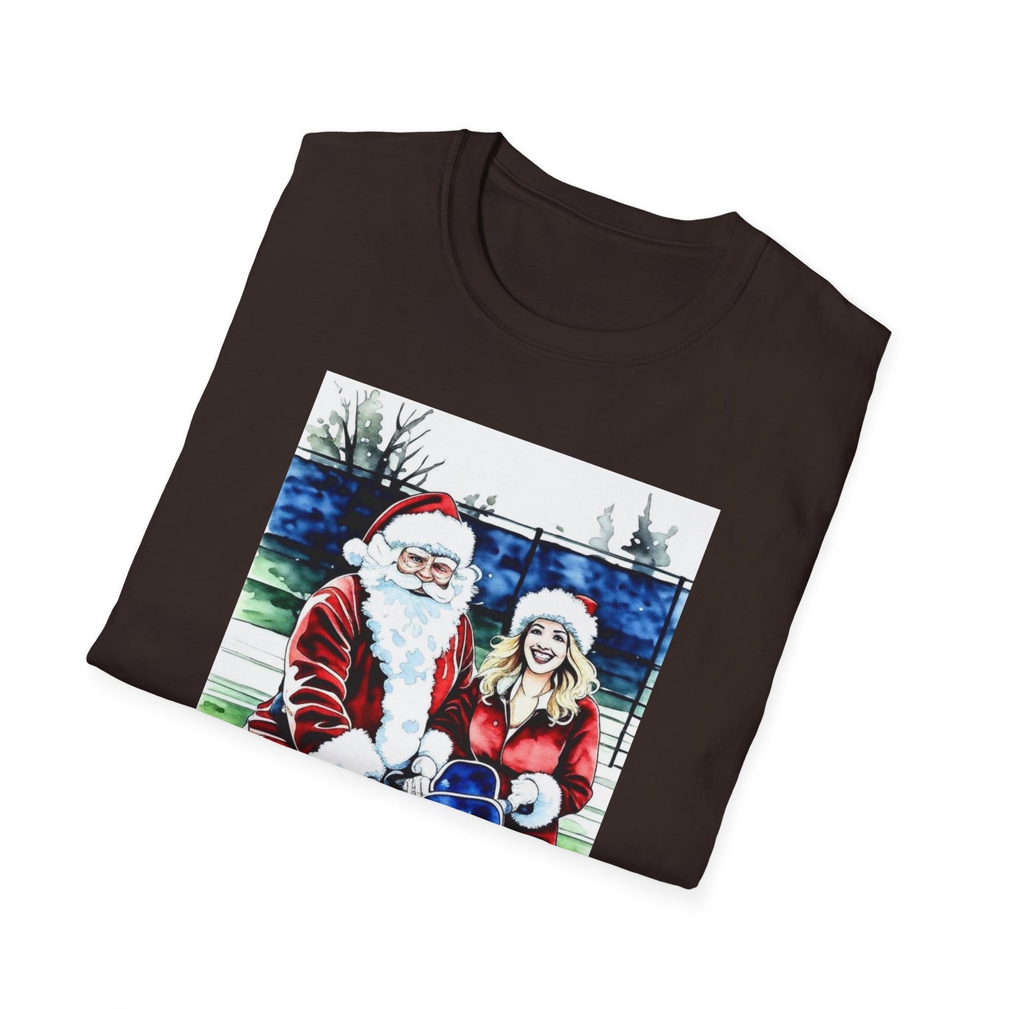 Santa Family Pickleball Portrait T-Shirt