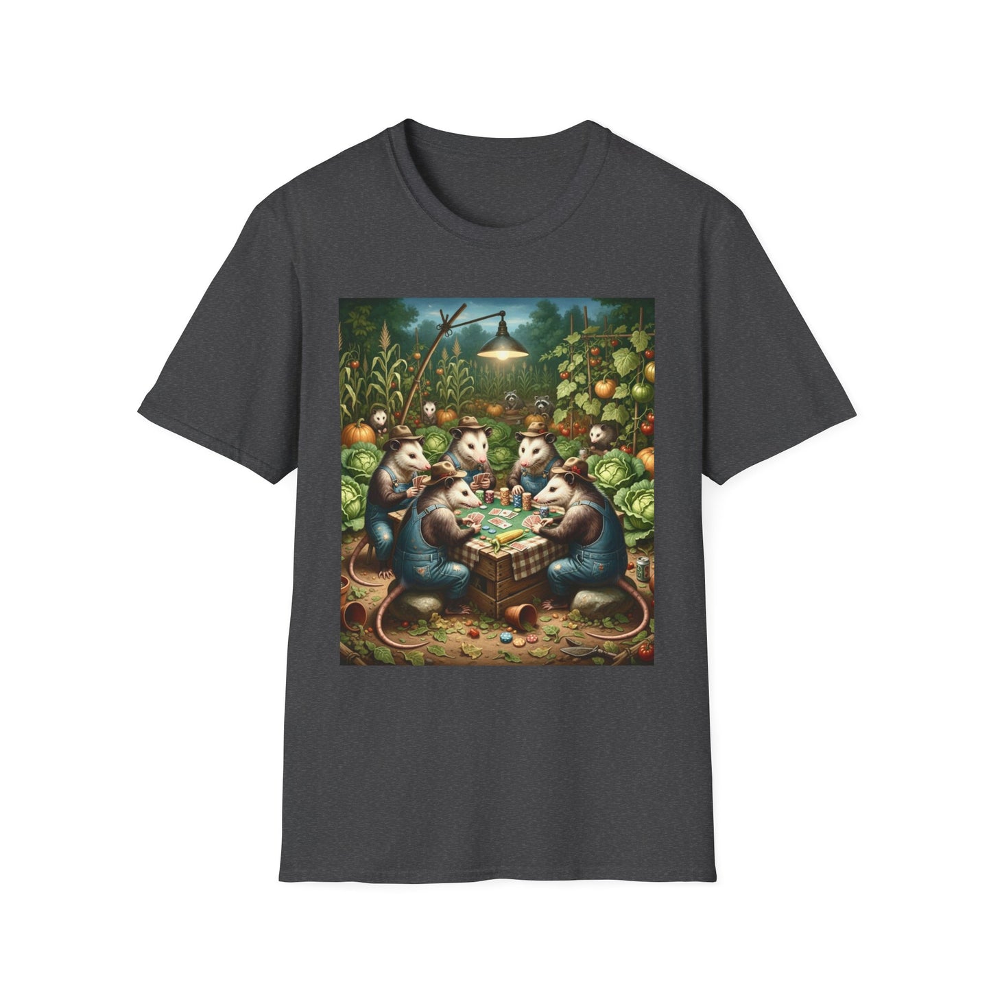 Opossums Playing Poker T-Shirt — Funny Animal Card Game Tee