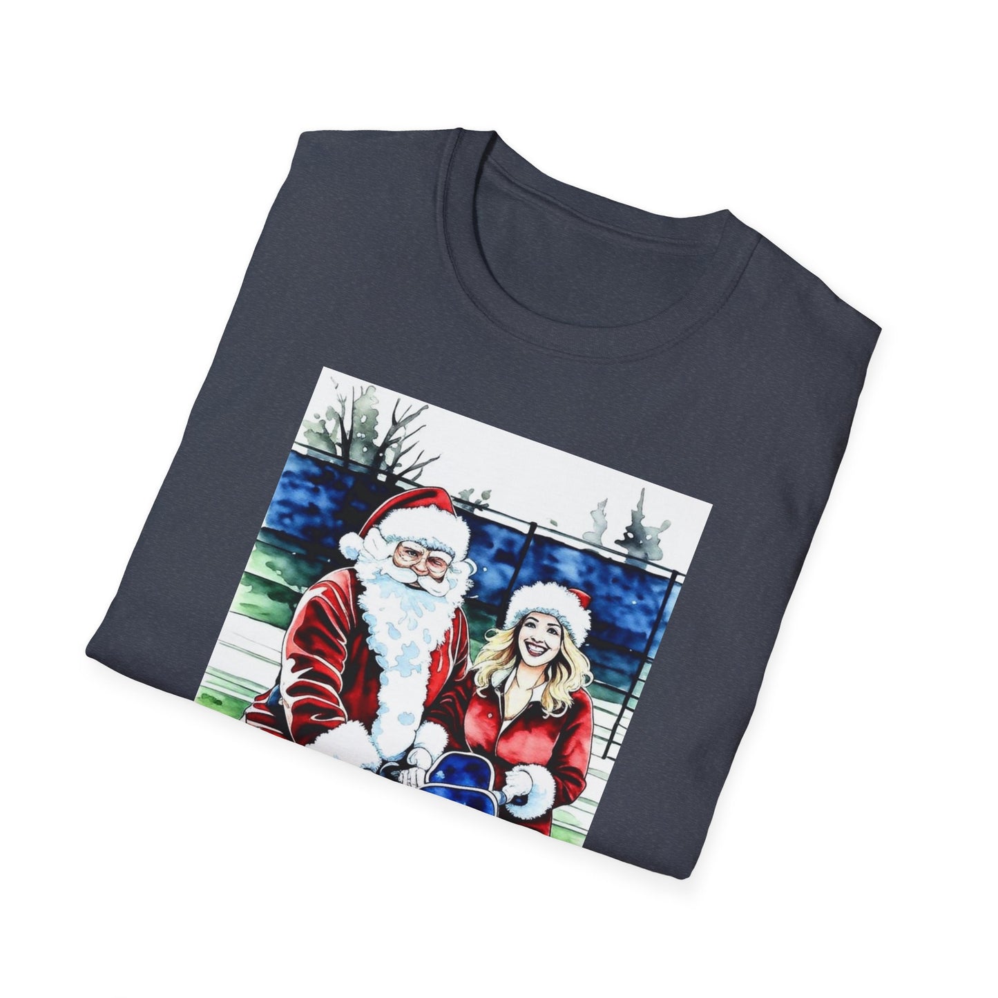 Santa Family Pickleball Portrait T-Shirt