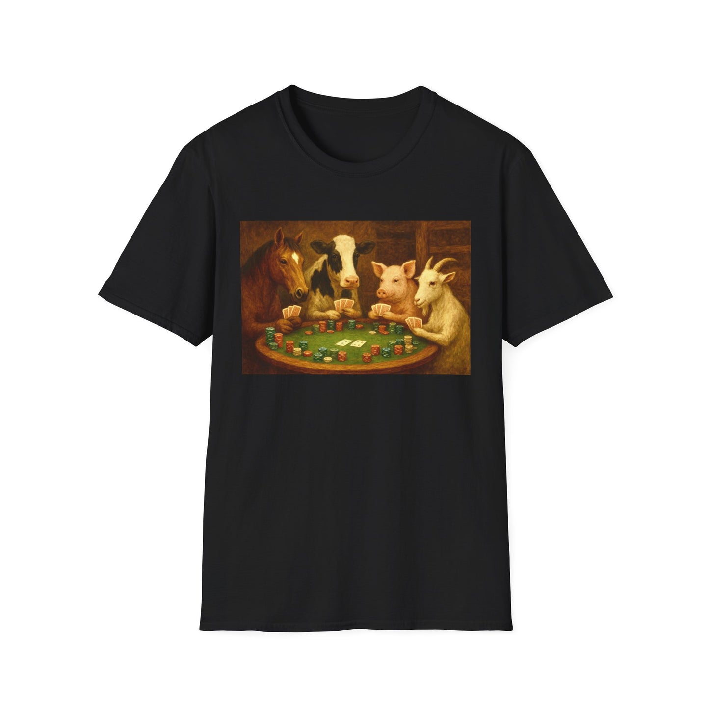 Farm Animal Playing Poker Tee