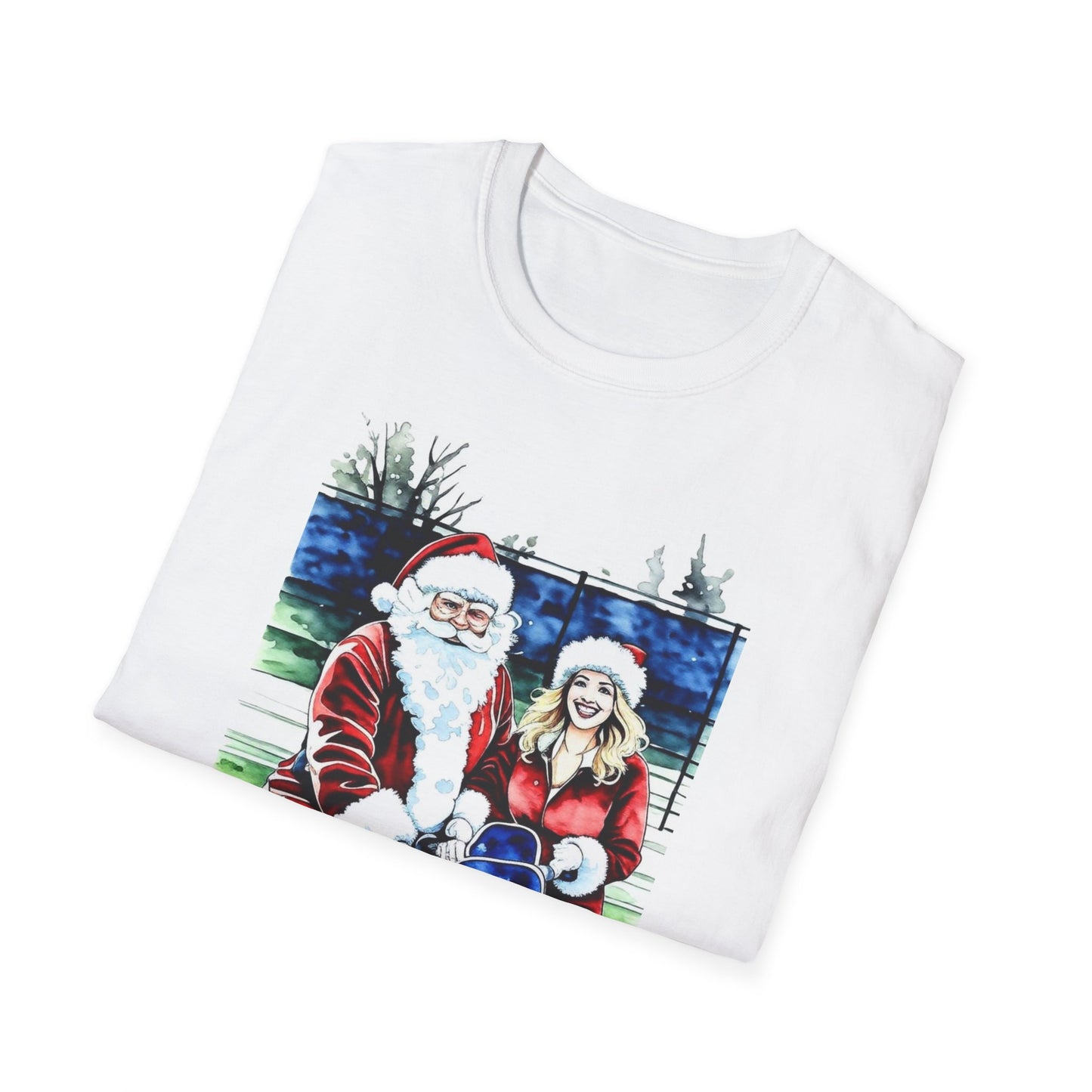 Santa Family Pickleball Portrait T-Shirt