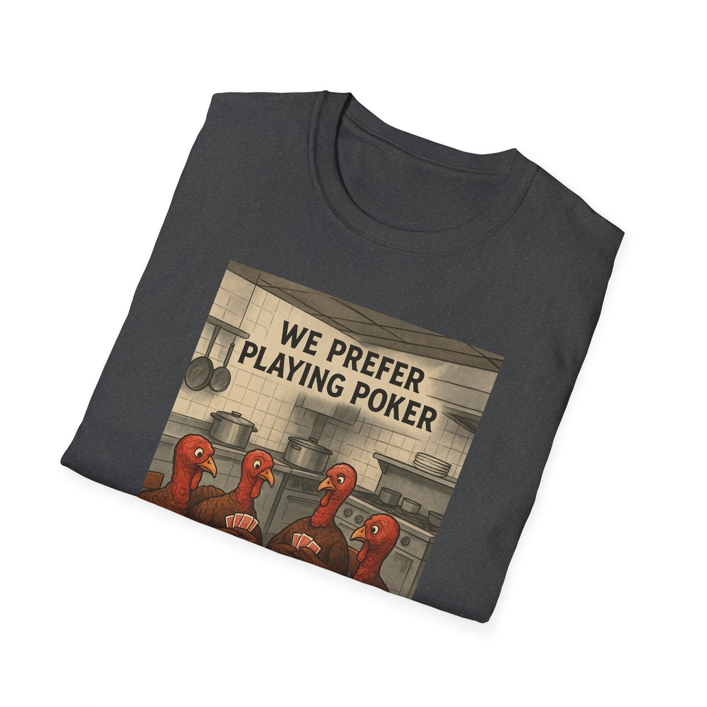 Thanksgiving Poker Playing Turkeys Unisex T-Shirt - Funny Thanksgiving Apparel