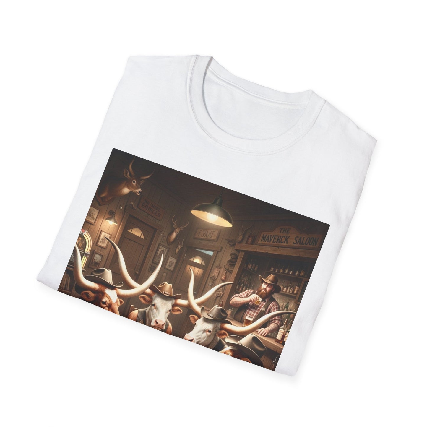 Texas Longhorn Cows Playing Poker Unisex T-Shirt