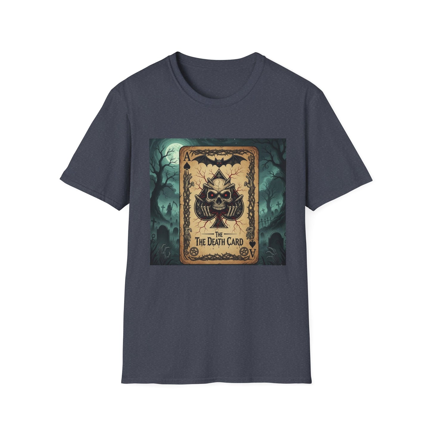 Eerie Ace of Spades Death Card Design Unisex Tee