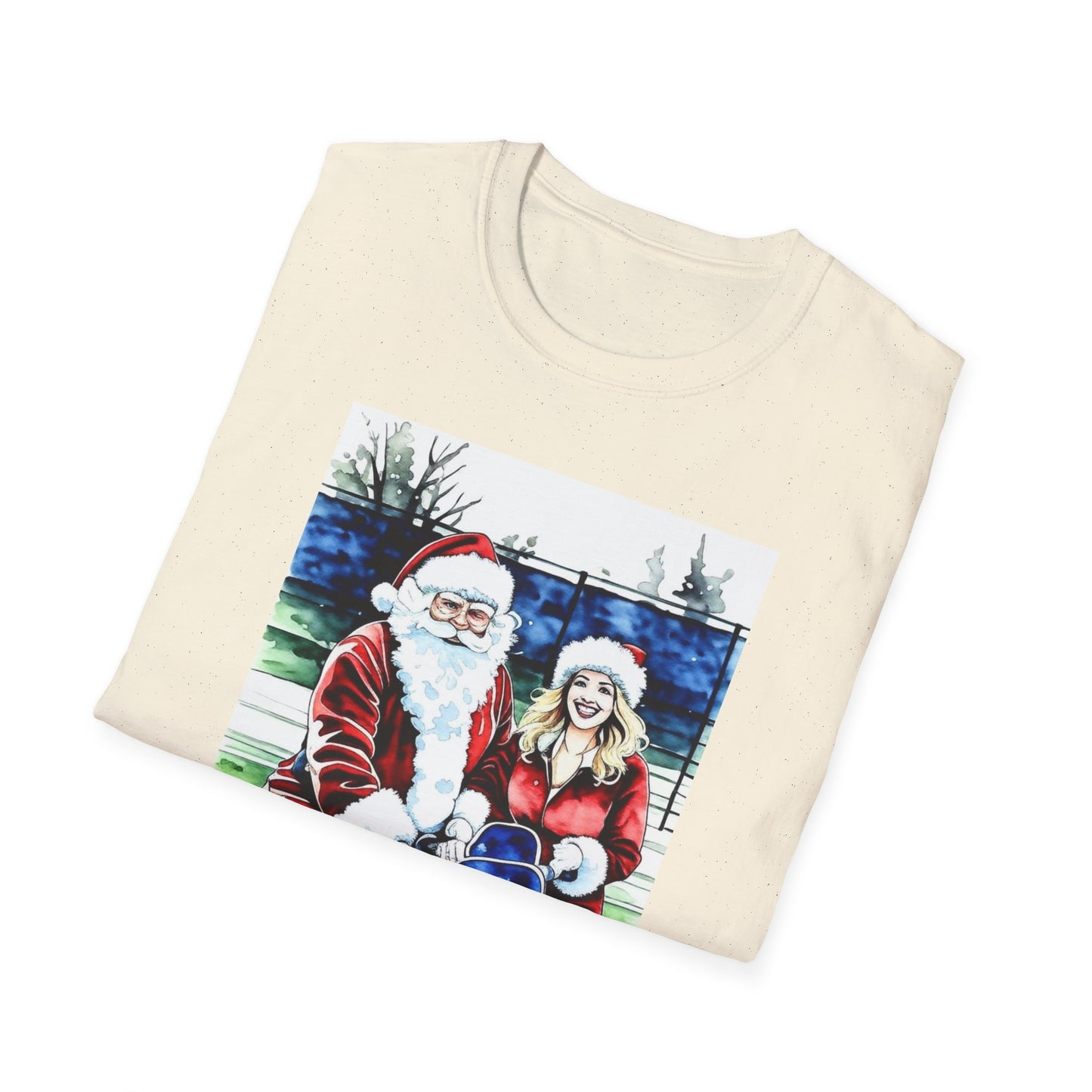 Santa Family Pickleball Portrait T-Shirt