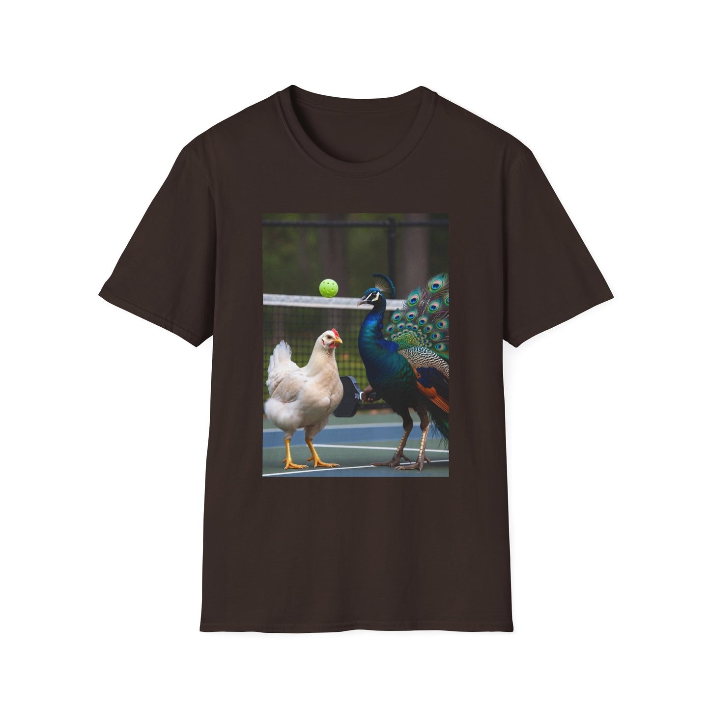Hen vs Peacock Pickleball Beauty Match T-Shirt