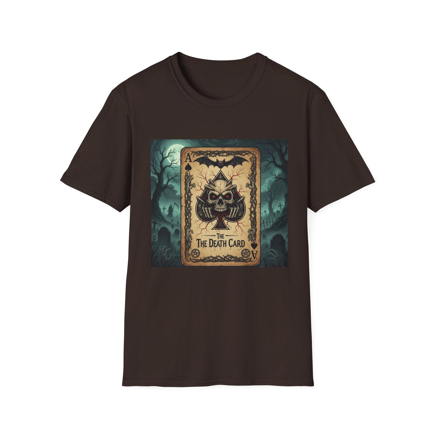 Eerie Ace of Spades Death Card Design Unisex Tee