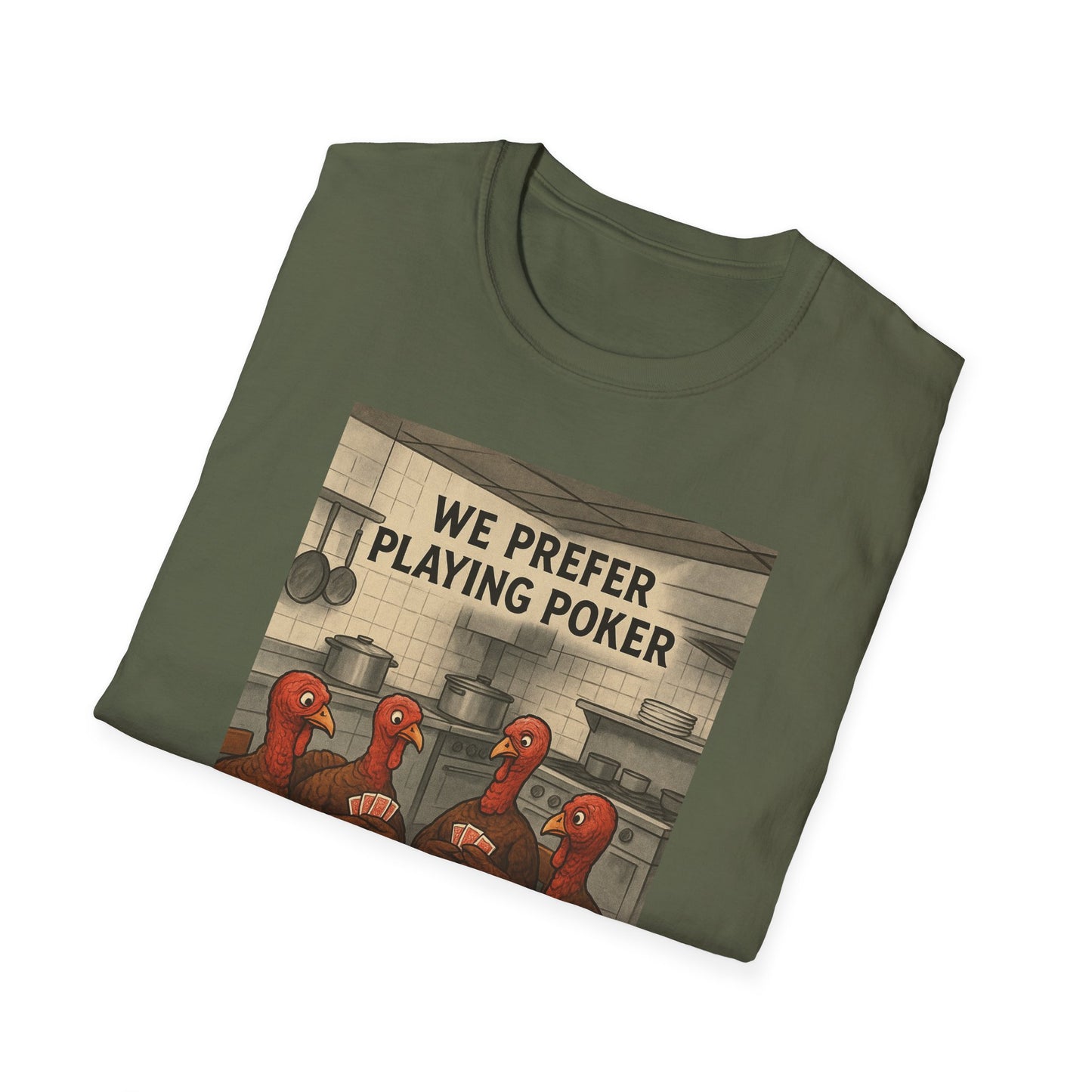 Thanksgiving Poker Playing Turkeys Unisex T-Shirt - Funny Thanksgiving Apparel