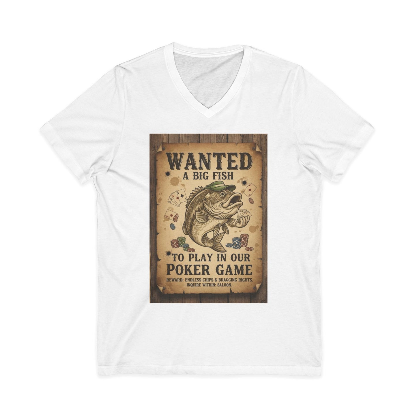 Poker Fish V-Neck Tee