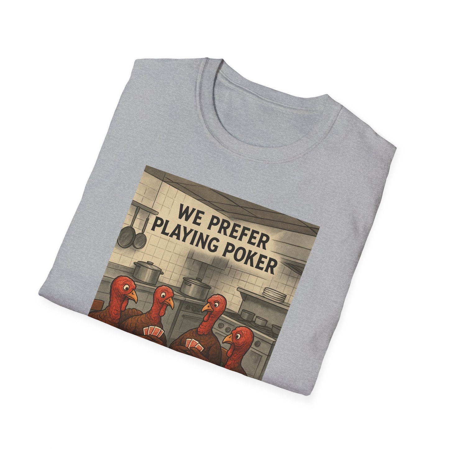 Thanksgiving Poker Playing Turkeys Unisex T-Shirt - Funny Thanksgiving Apparel