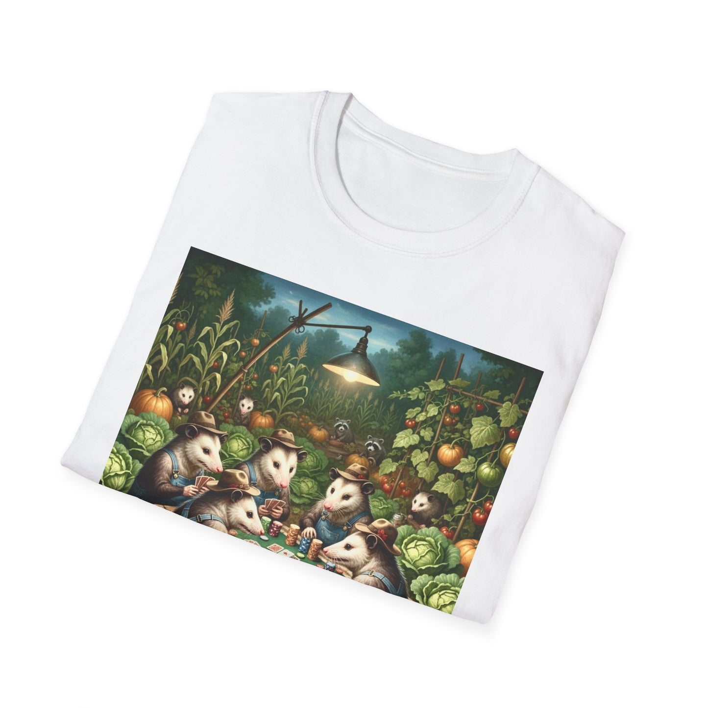 Opossums Playing Poker T-Shirt — Funny Animal Card Game Tee