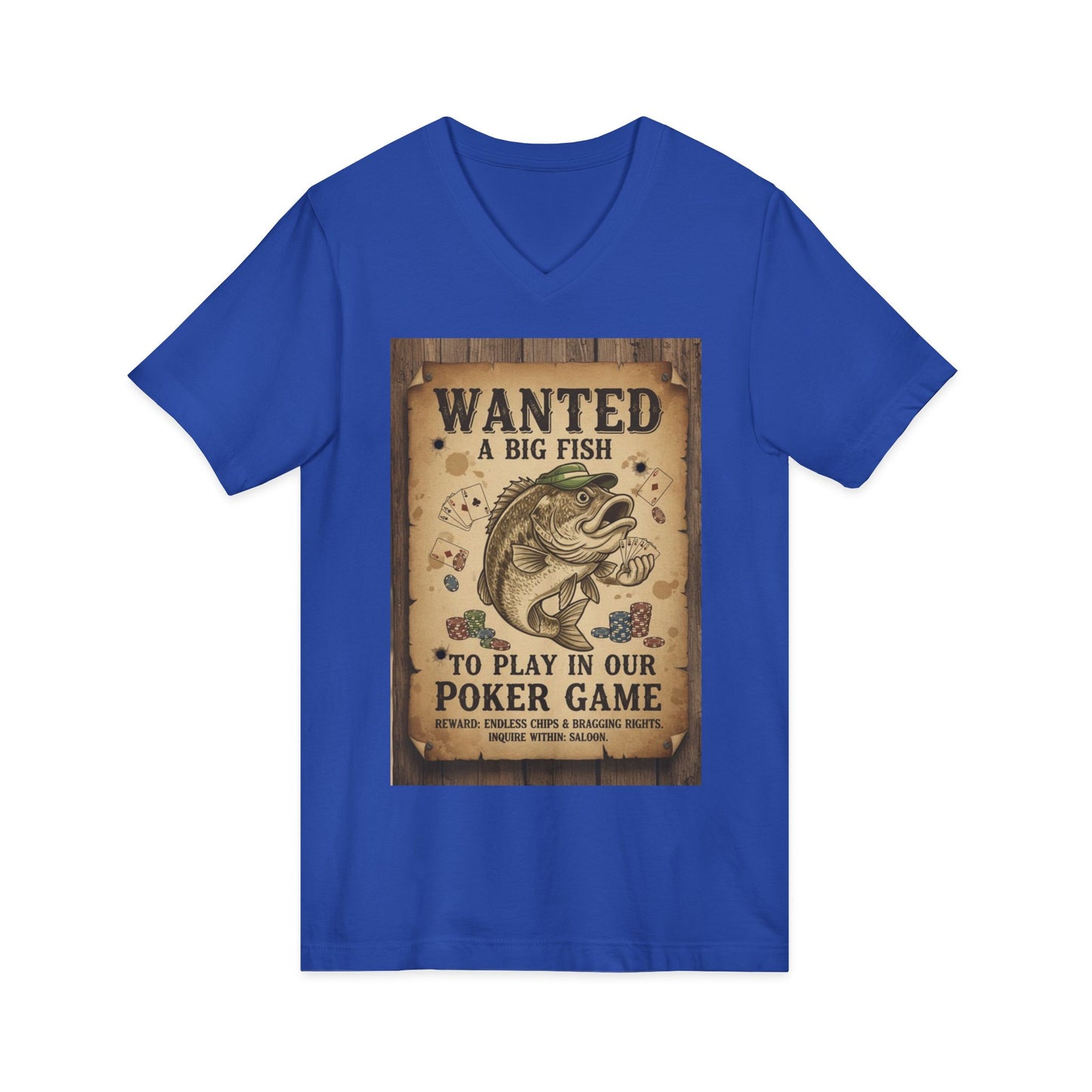Poker Fish V-Neck Tee