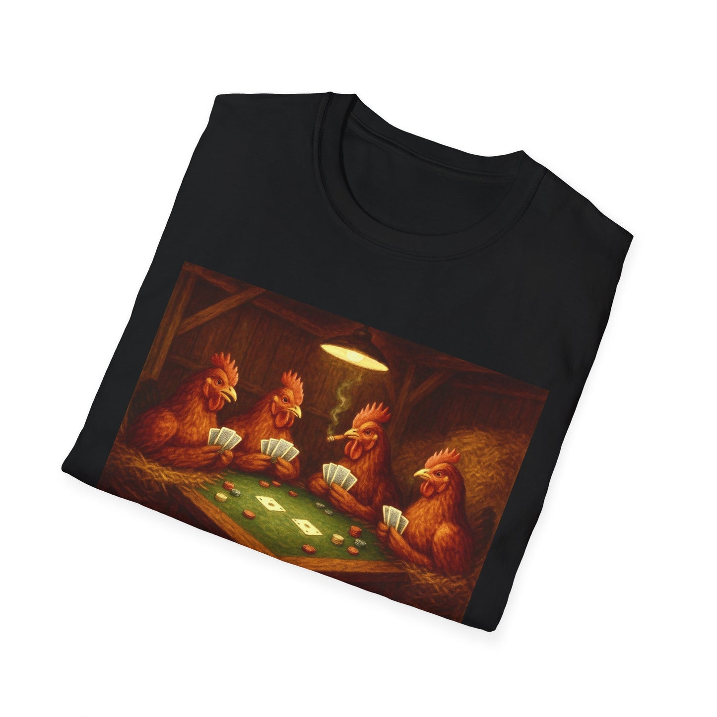 Red Chickens Playing Poker Tee
