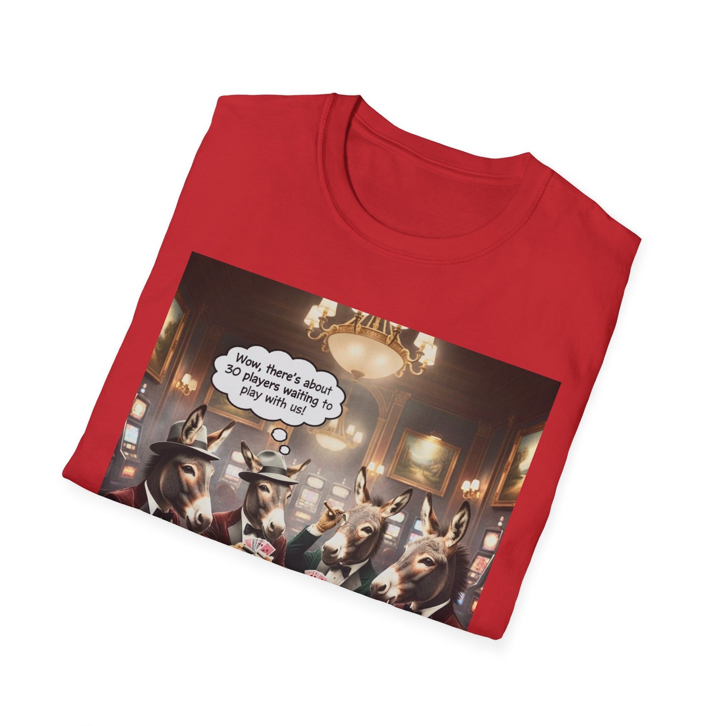 Donkeys Playing Poker T-Shirt — Funny Animal Poker Tee for Game Nights