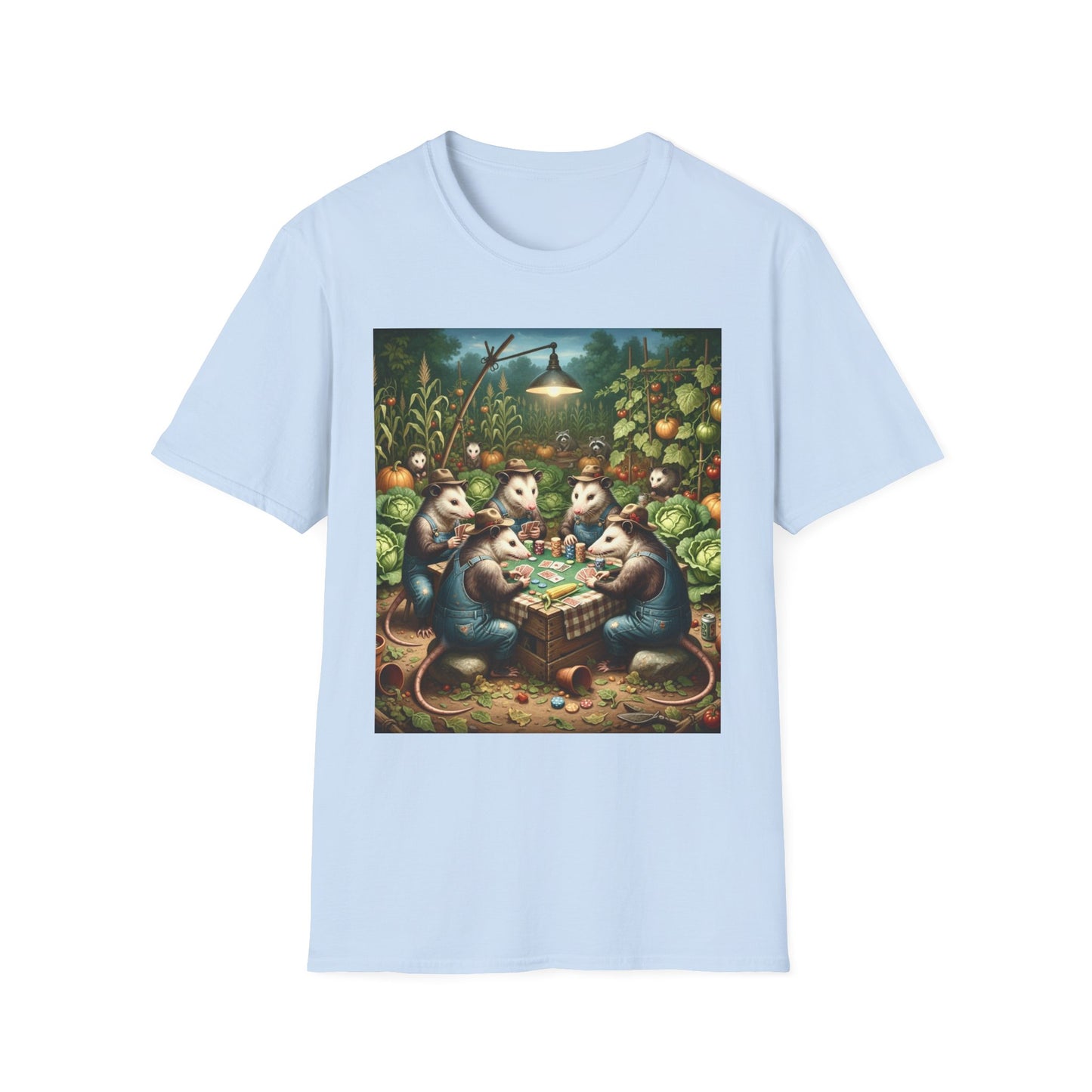 Opossums Playing Poker T-Shirt — Funny Animal Card Game Tee