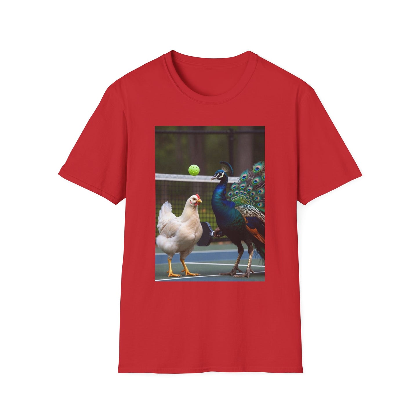 Hen vs Peacock Pickleball Beauty Match T-Shirt