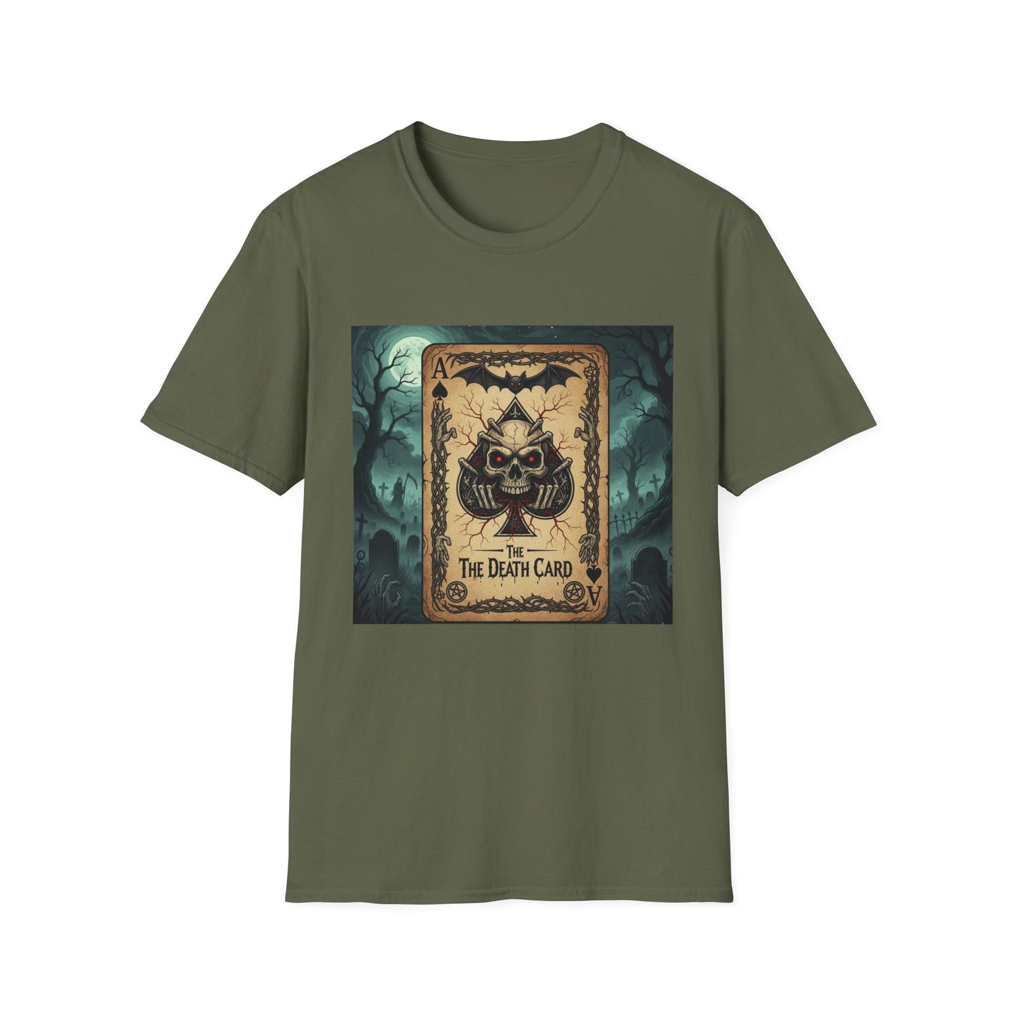Eerie Ace of Spades Death Card Design Unisex Tee