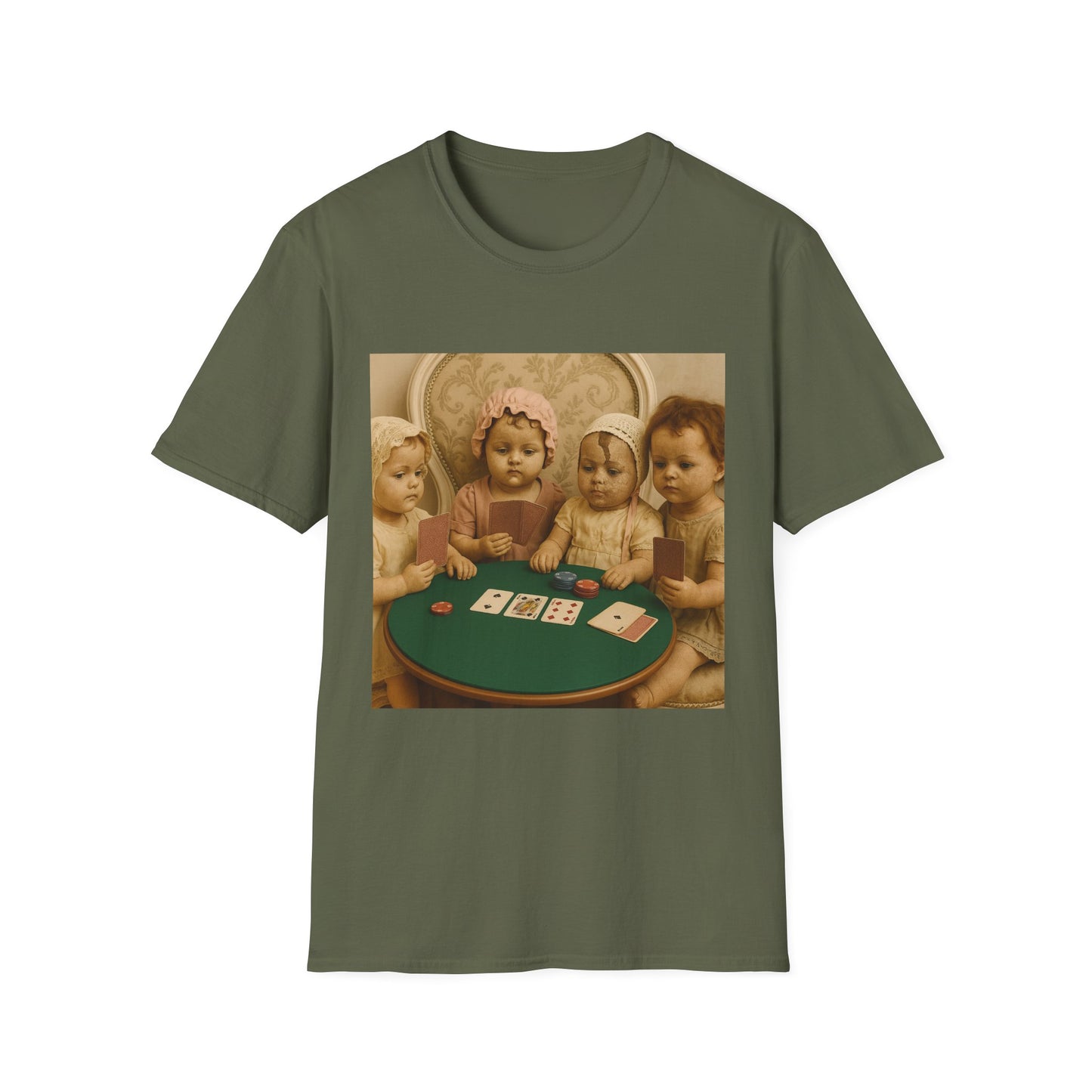 Vintage Dolls Playing Poker Unisex T-Shirt