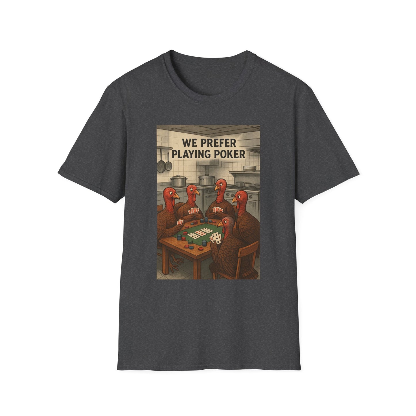 Thanksgiving Poker Playing Turkeys Unisex T-Shirt - Funny Thanksgiving Apparel