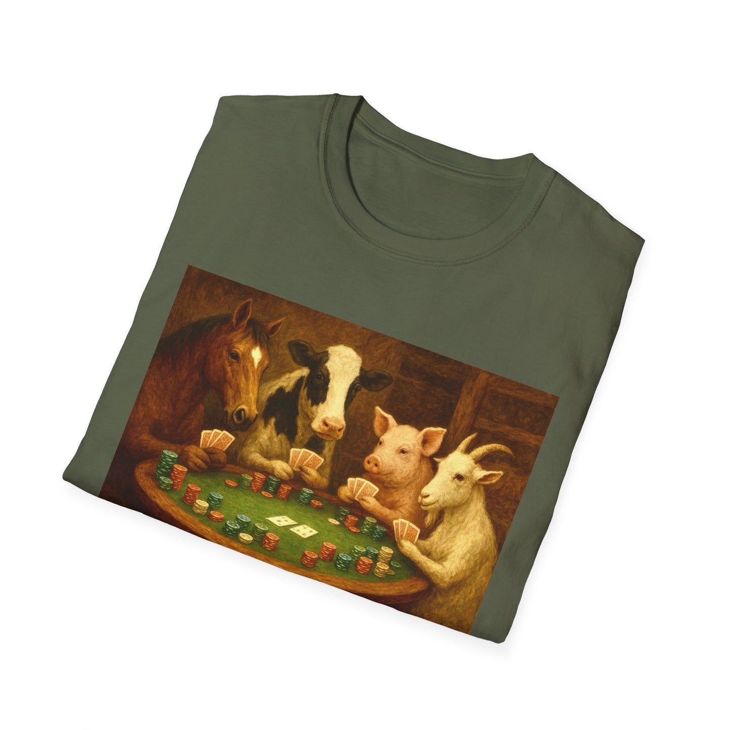 Farm Animal Playing Poker Tee