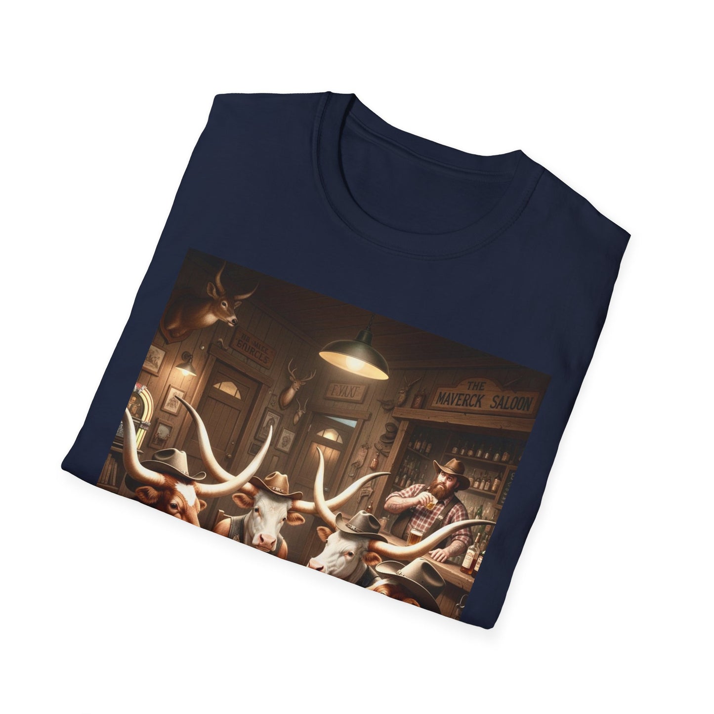 Texas Longhorn Cows Playing Poker Unisex T-Shirt