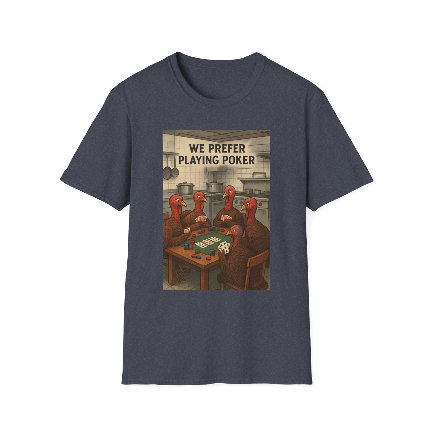 Thanksgiving Poker Playing Turkeys Unisex T-Shirt - Funny Thanksgiving Apparel