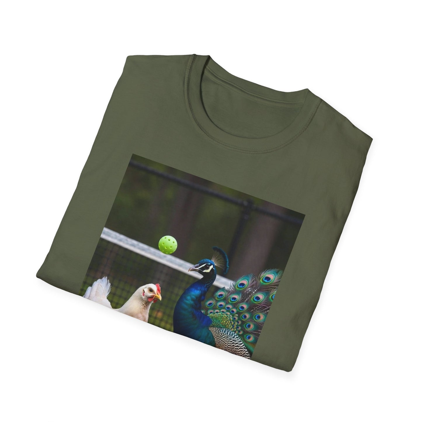 Hen vs Peacock Pickleball Beauty Match T-Shirt