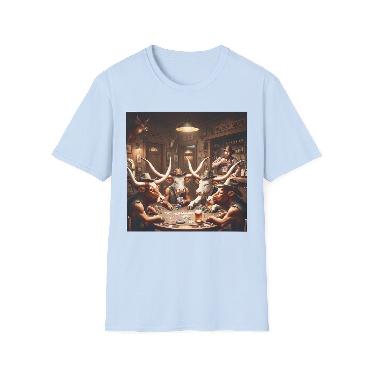 Texas Longhorn Cows Playing Poker Unisex T-Shirt