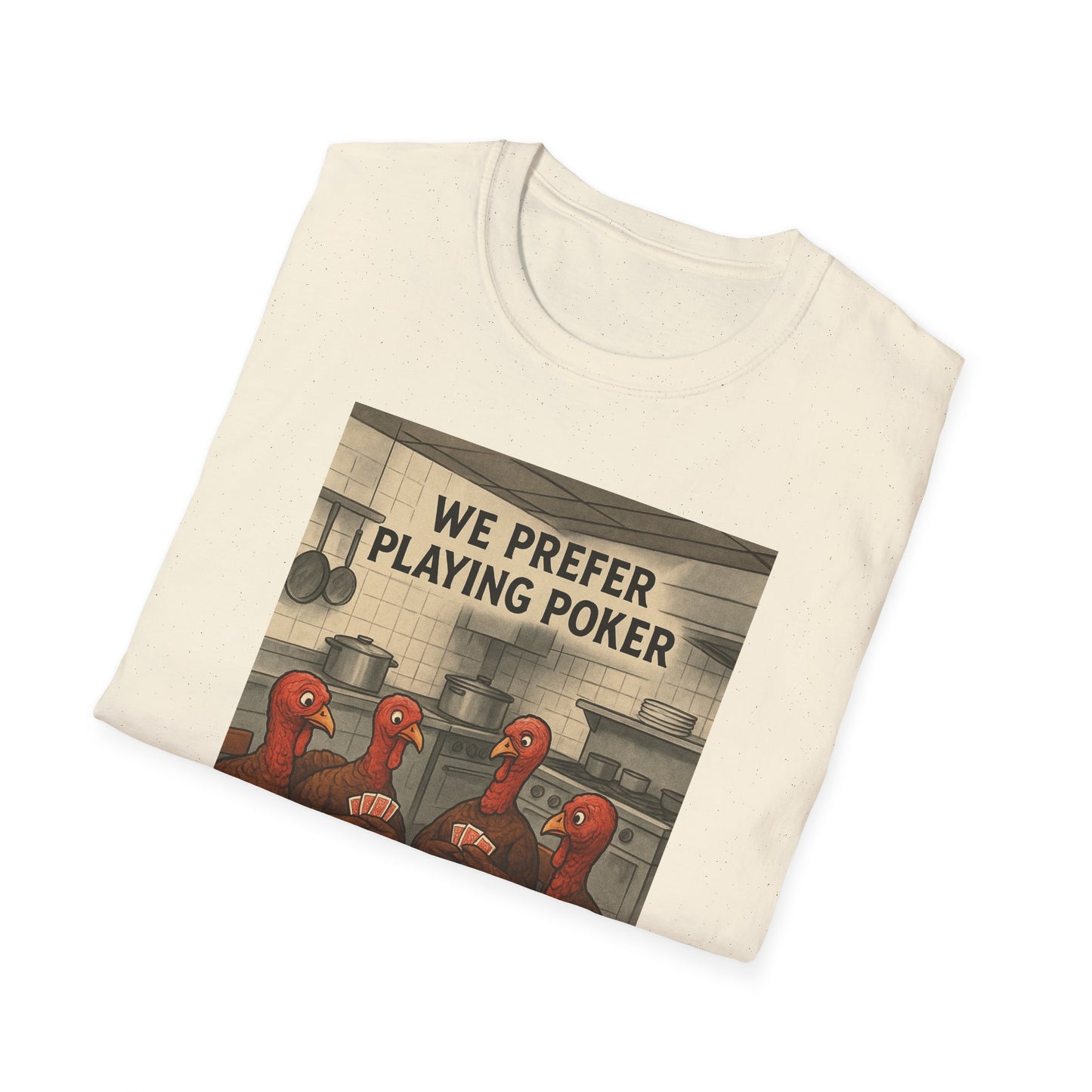 Thanksgiving Poker Playing Turkeys Unisex T-Shirt - Funny Thanksgiving Apparel