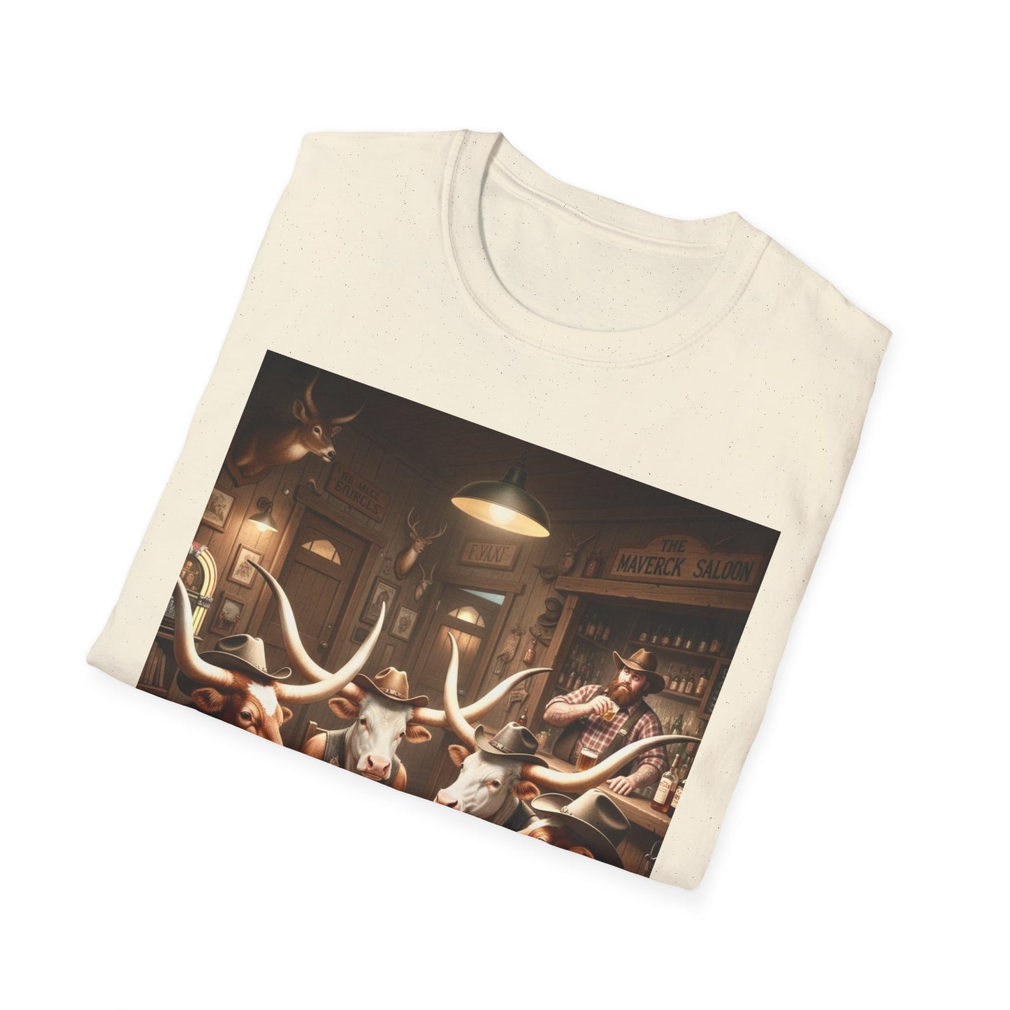 Texas Longhorn Cows Playing Poker Unisex T-Shirt