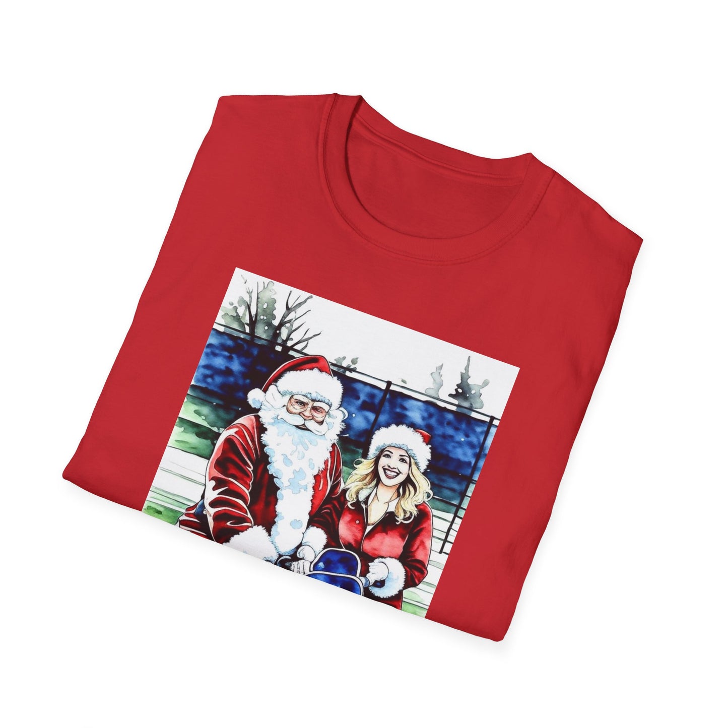 Santa Family Pickleball Portrait T-Shirt